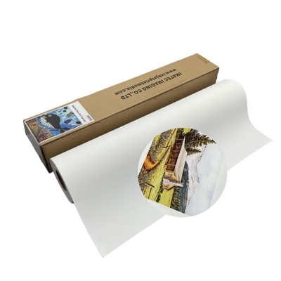 Ruloir de toile à jet d'encre en polycoton imprimable imperméable à l'eau mat 360 gm pour pigment/encre colorante