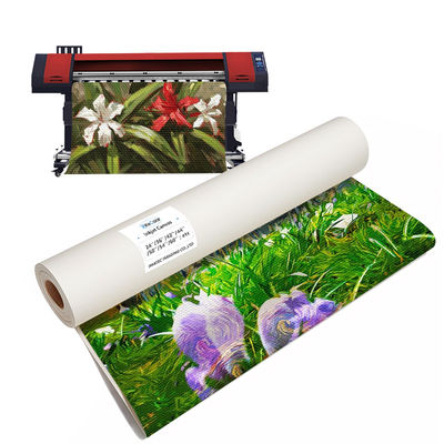 Rouleau de toile de coton et de polyester brillant imperméable pour impression jet d'encre à base d'eau, 400 g/m²
