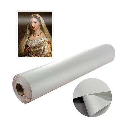 Rouleaux de toile de polyester à haute brillance de 320 gm pour l'impression de beaux-arts dans les galeries et les musées