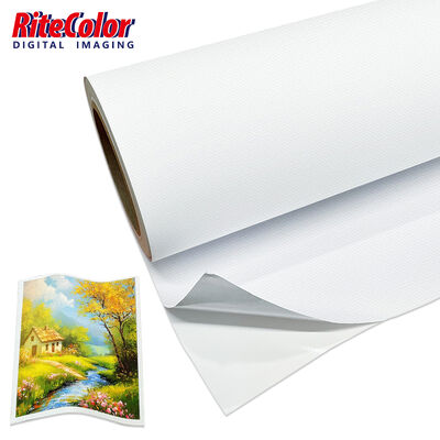 Toile autocollante imperméable mate texturée 350 g/m² pour art mural haute résolution et décoration intérieure