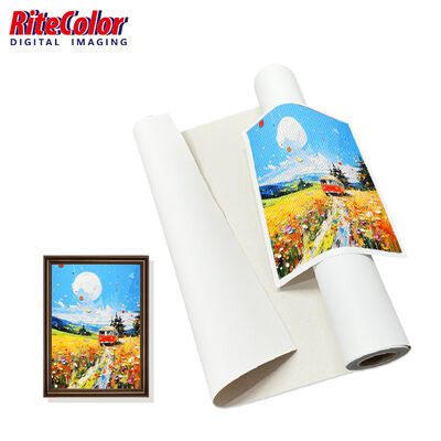 Rouleau de toile en polycoton mat 380 g/m² avec surface mate imperméable pour impression à jet d'encre