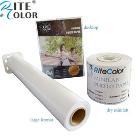 Petit pain brillant de papier de lustre de papier de photo du jet d'encre RC pour l'impression numérique de Canon/Epson