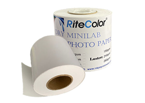 Petit pain brillant de papier de photo de laboratoire sec poreux imperméable du micro RC pour Epson Fuji DX100