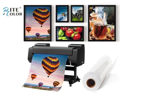 Bon prix Petit pain brillant de grand format de papier de photo du jet d'encre 240gsm RC pour des encres de colorant de colorant en ligne