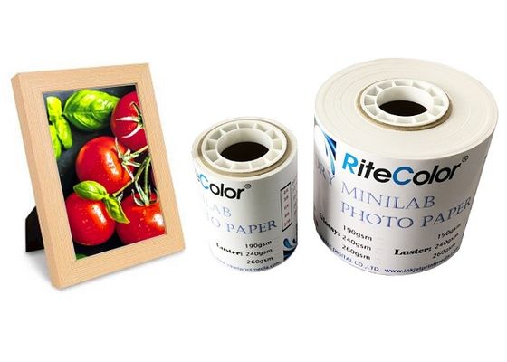 Bon prix Papier sec brillant de photo du jet d'encre RC Minilab pour la frontière Epson Surelab Noritsu de Fuji en ligne